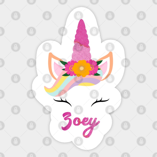 Name zoey unicone awesome gift Sticker by Gaming champion